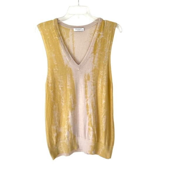 Equipment Cashmere V-Neck Yellow Cream Sweater Vest size small - Picture 1 of 4